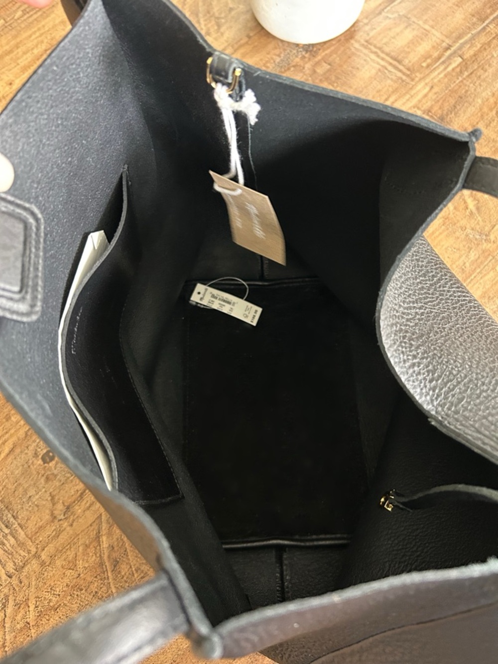 NWT Madewell Black Pebbled Leather Shopper Tote - Picture 11 of 11